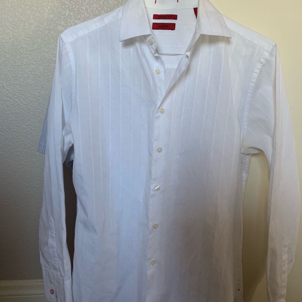 Alfani White Long Sleeve Button Up